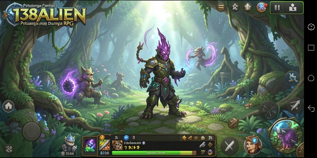 Screenshot gameplay RPG yang menampilkan karakter dan pertarungan menarik.