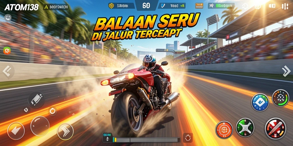 Gameplay seru di ATOM138 dengan balapan yang menegangkan.