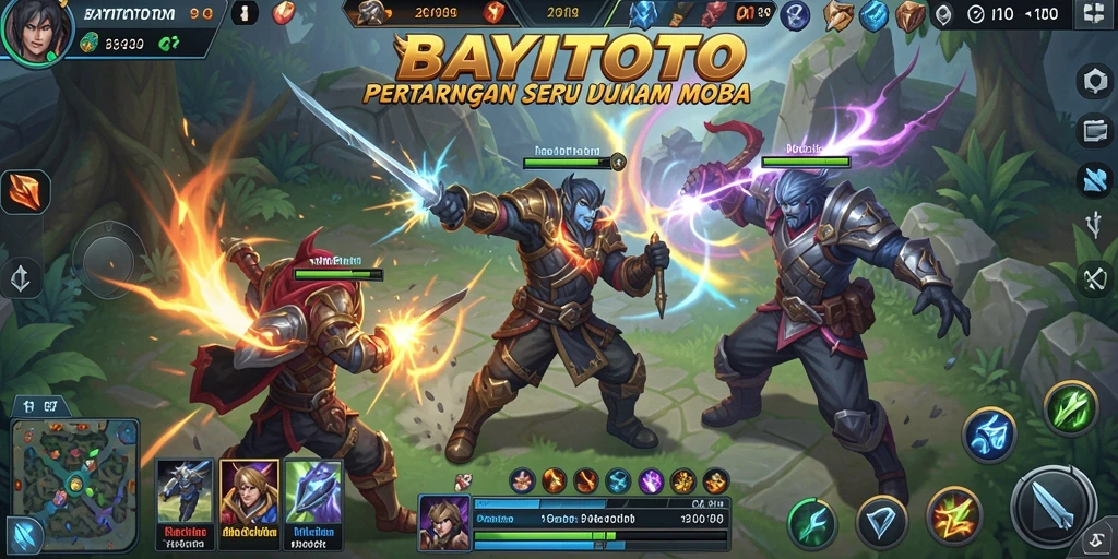 Screenshot gameplay seru dari BAYITOTO, menunjukkan pertarungan tim yang intens.