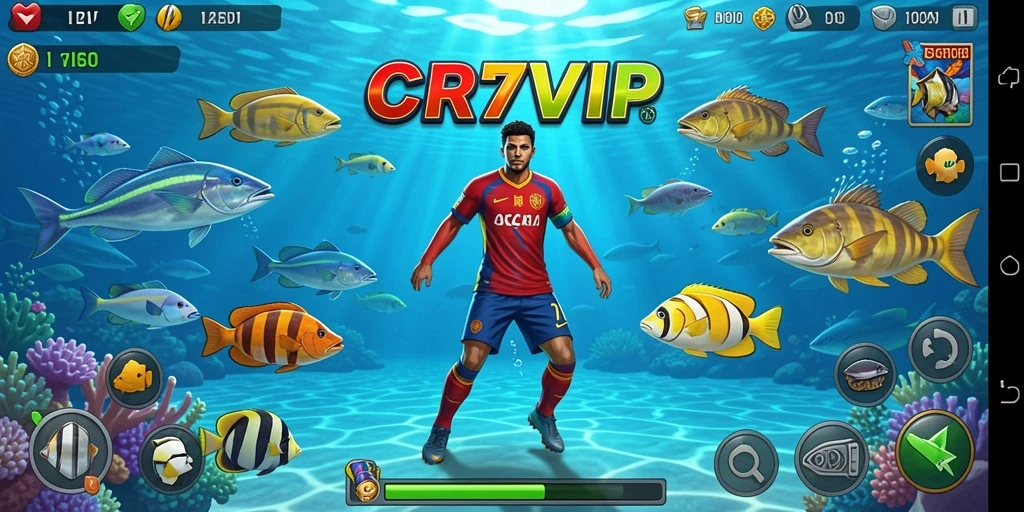 Screenshot gameplay CR7VIP menampilkan aksi seru Tembak Ikan.