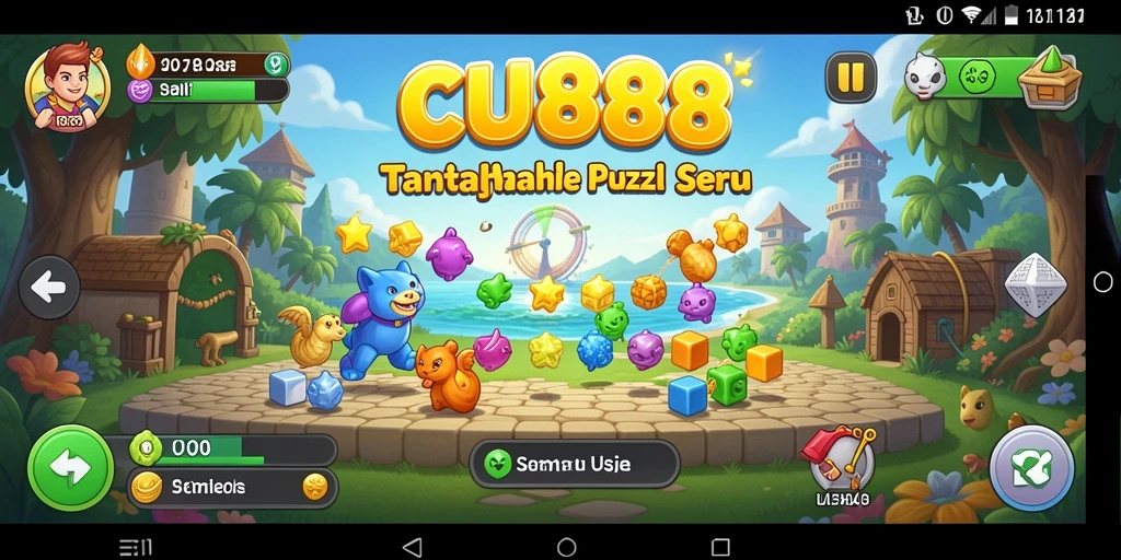 Screenshot gameplay CU888 menampilkan teka-teki menarik dengan grafis cerah.