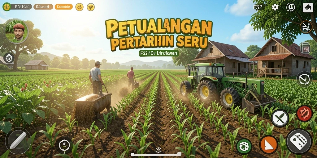 Tampilan gameplay F32 yang mendebarkan dalam dunia pertanian.