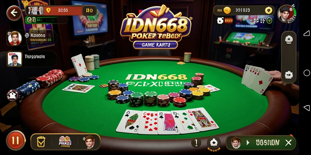 Screenshot gameplay IDN668 yang menampilkan aksi poker seru.