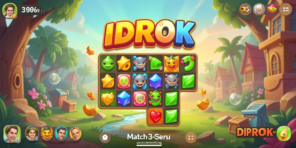 Tampilan gameplay seru dan penuh warna dalam IDROK.