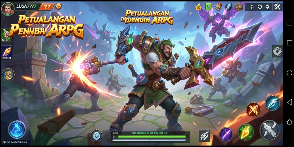 Tampilan gameplay ARPG yang mendebarkan dan penuh aksi.