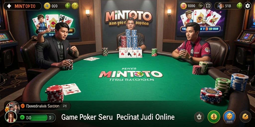 Screenshot gameplay MINTOTO yang menampilkan permainan poker yang seru.
