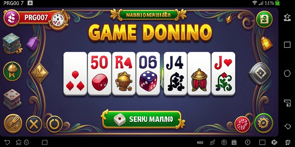 Screenshot gameplay PRG007 yang menunjukkan keseruan bermain Domino.