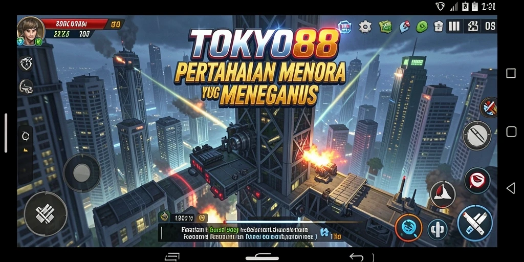 Menampilkan aksi seru dalam gameplay Tower Defense.