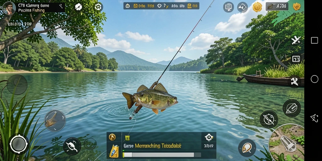 Gameplay memancing yang seru dengan berbagai jenis ikan dan lokasi menarik.